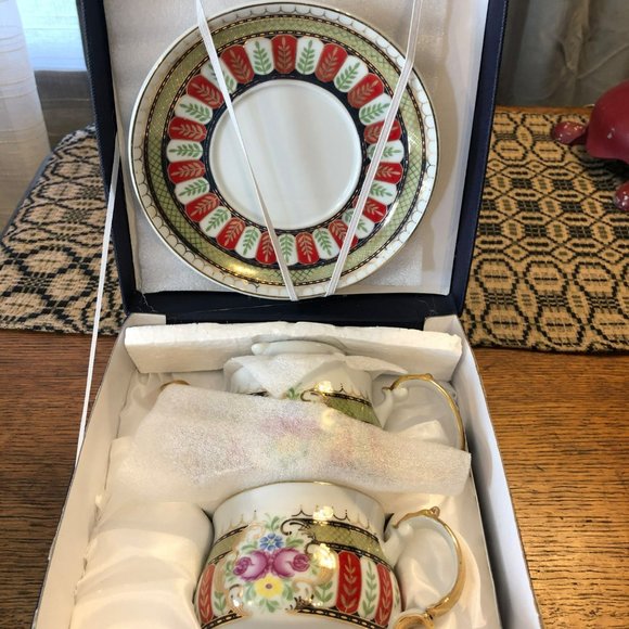 Sorelle Fine Porcelain Art Demitasse Tea Set In Box - Picture 4 of 9
